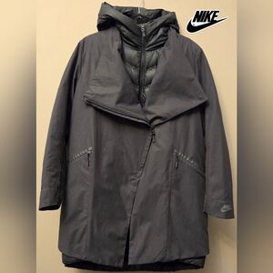 Nike Womens Aeroloft 3-in-1 Black Parka Jacket Sz Large